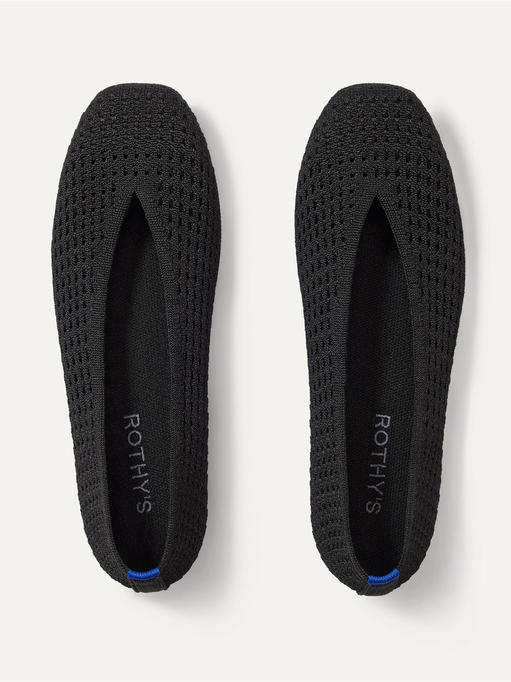 NWOT Rothy's The Max Square Ballerina Black Mesh Flat